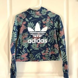 Adidas Floral Print Hoodie - Size 13-14